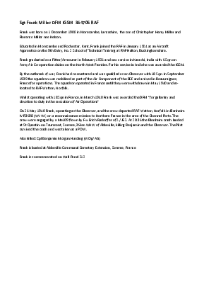 A preview of a PDF biography for Miller, Frank